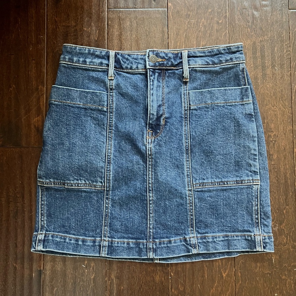 Old Navy Blue Mini Pencil Skirt with Cargo Style